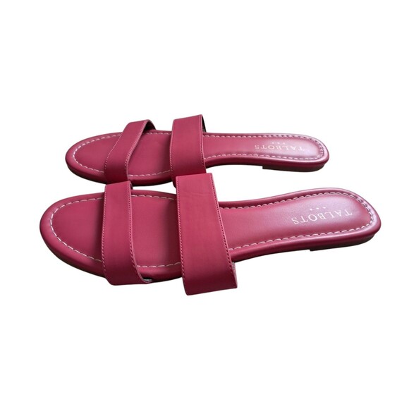 Talbots Shoes Sandals Women's 8 Bubble Gum Pink Flat Two Straps Slip On Summer - Picture 5 of 8